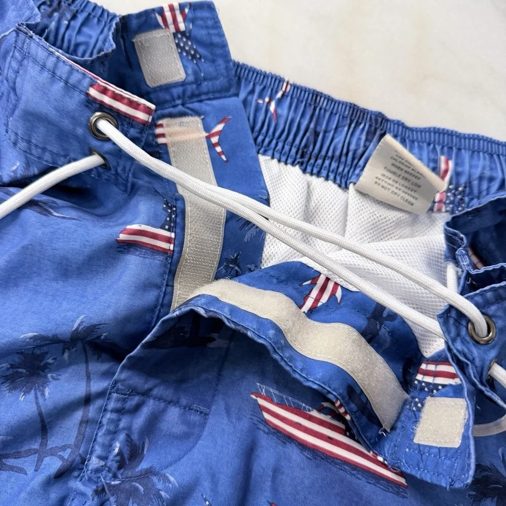 St John's Bay Men's 3XL Board Swim Short Board American Flag Palm Beach Vacation